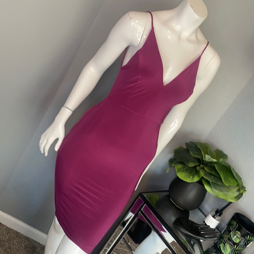 Backless purple dress